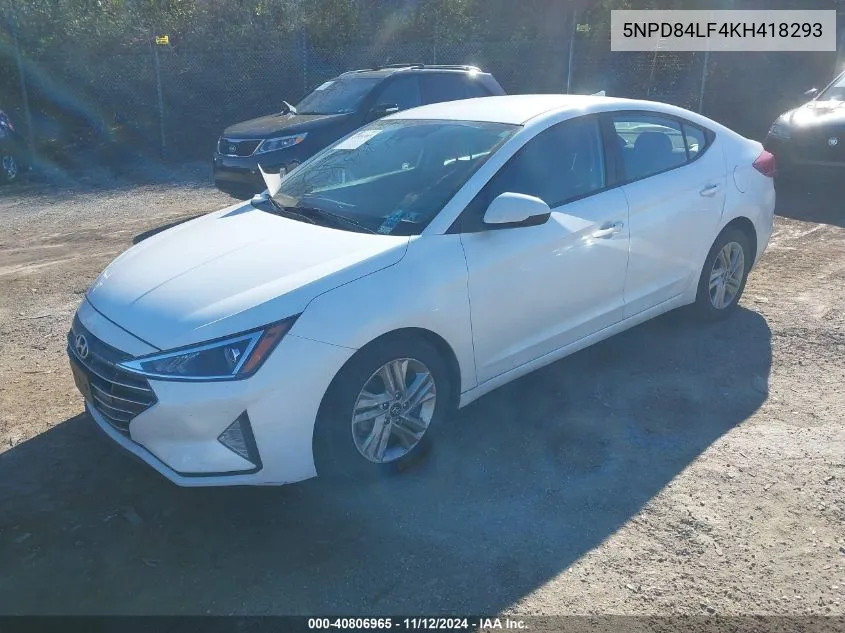 2019 Hyundai Elantra Sel VIN: 5NPD84LF4KH418293 Lot: 40806965