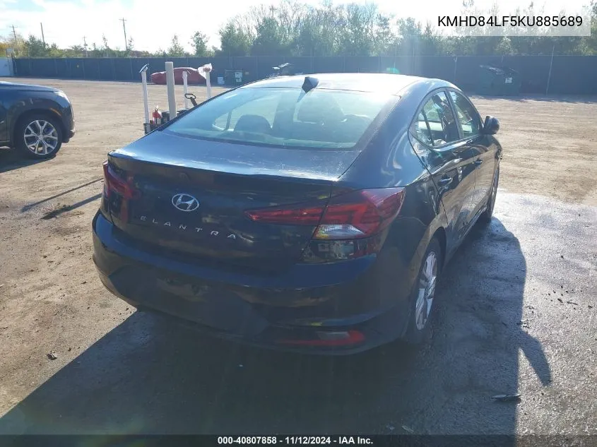 2019 Hyundai Elantra Value Edition VIN: KMHD84LF5KU885689 Lot: 40807858