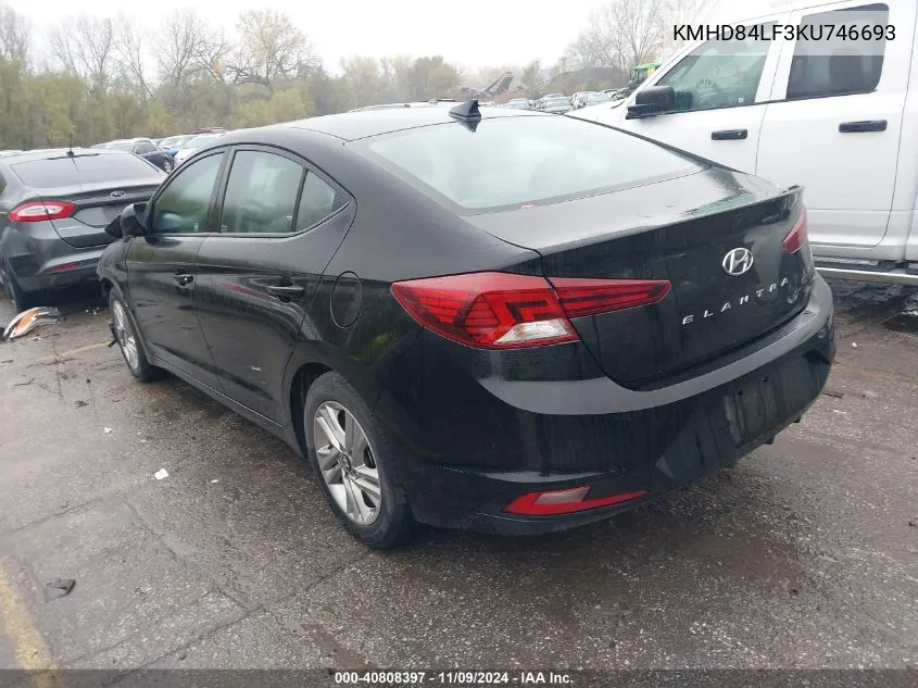 2019 Hyundai Elantra Sel VIN: KMHD84LF3KU746693 Lot: 40808397