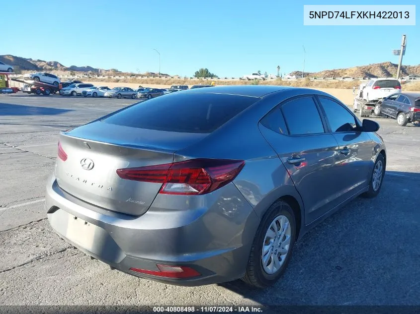 2019 Hyundai Elantra Se VIN: 5NPD74LFXKH422013 Lot: 40808498