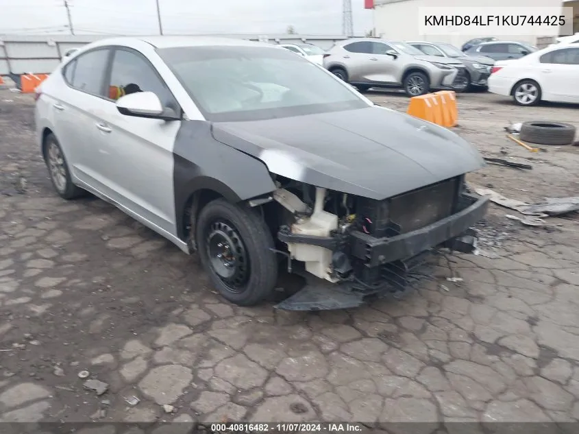 2019 Hyundai Elantra Sel VIN: KMHD84LF1KU744425 Lot: 40816482