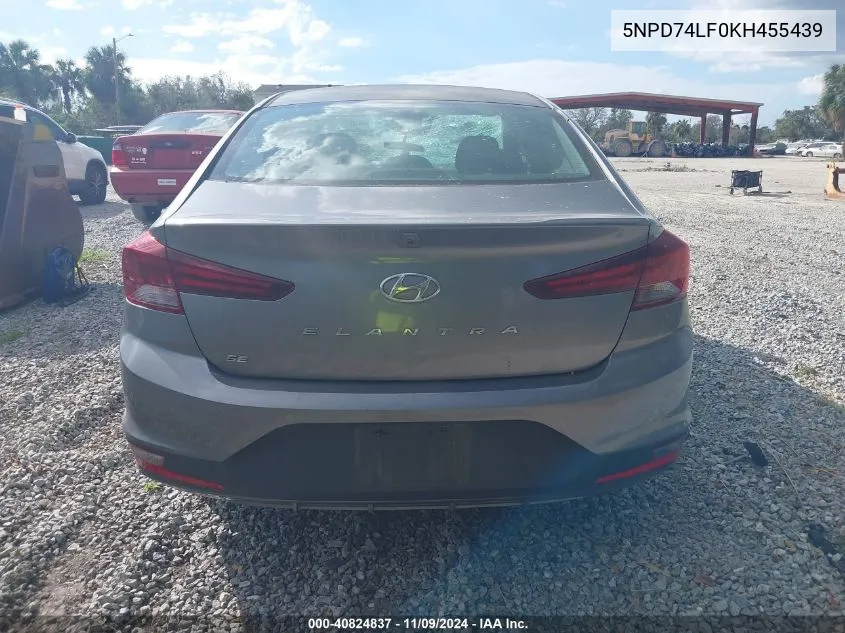 2019 Hyundai Elantra Se VIN: 5NPD74LF0KH455439 Lot: 40824837