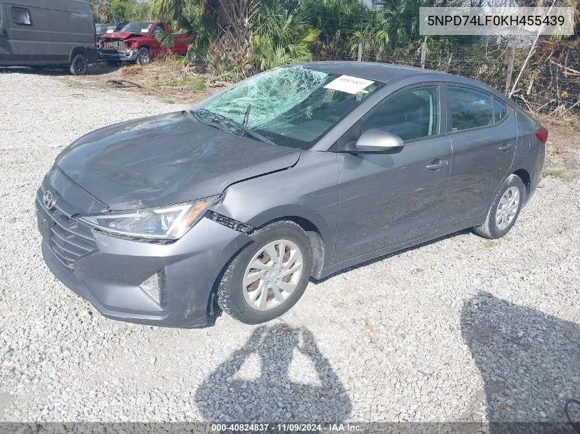 2019 Hyundai Elantra Se VIN: 5NPD74LF0KH455439 Lot: 40824837