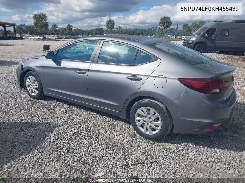 2019 Hyundai Elantra Se VIN: 5NPD74LF0KH455439 Lot: 40824837