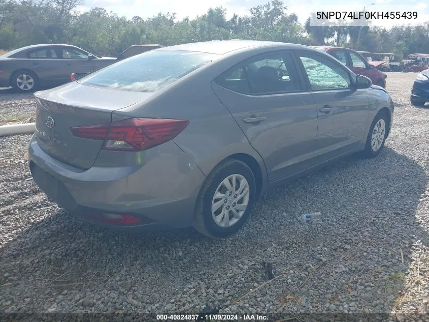 2019 Hyundai Elantra Se VIN: 5NPD74LF0KH455439 Lot: 40824837