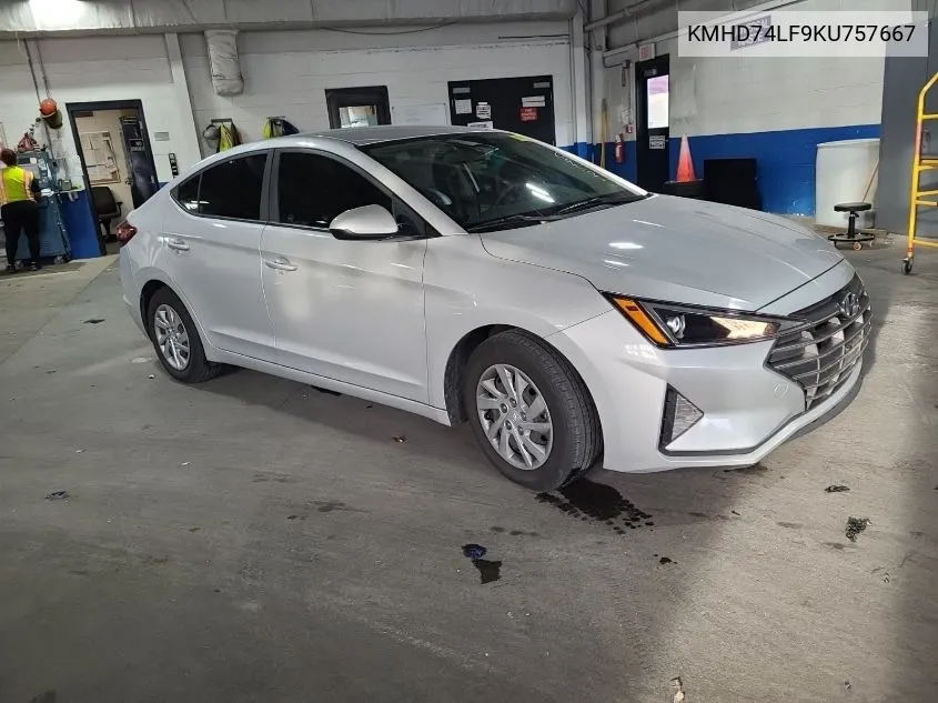 2019 Hyundai Elantra Se VIN: KMHD74LF9KU757667 Lot: 40825132