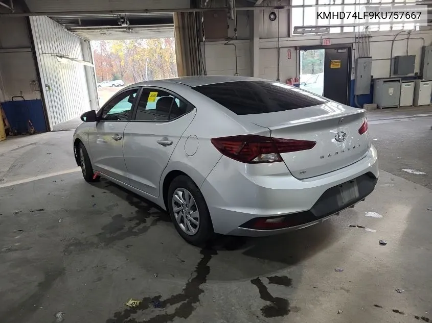 2019 Hyundai Elantra Se VIN: KMHD74LF9KU757667 Lot: 40825132