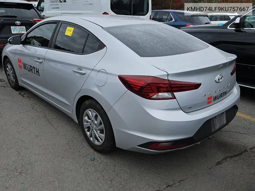 2019 Hyundai Elantra Se VIN: KMHD74LF9KU757667 Lot: 40825132