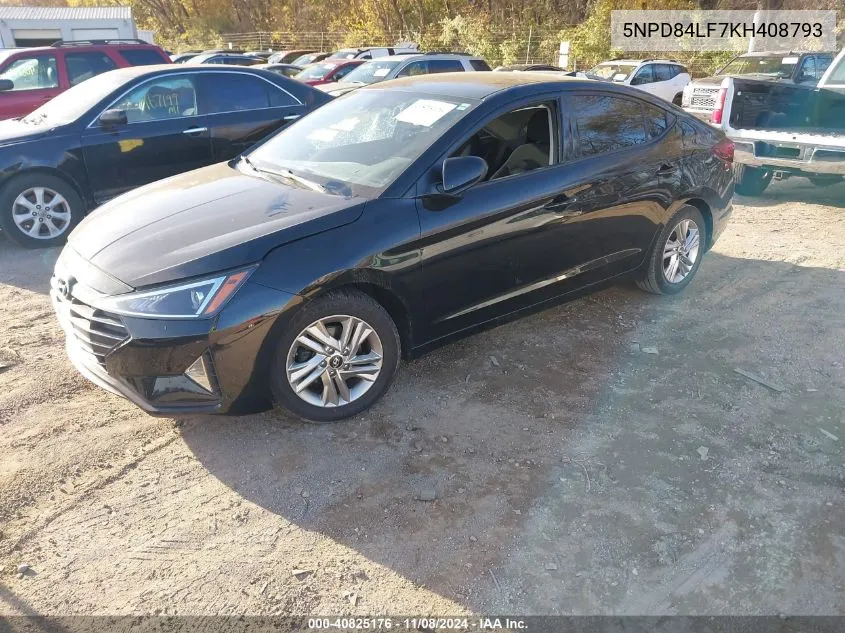 2019 Hyundai Elantra Sel VIN: 5NPD84LF7KH408793 Lot: 40825176