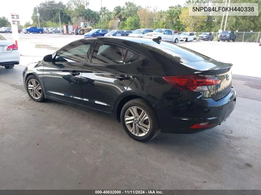 2019 Hyundai Elantra Sel VIN: 5NPD84LF0KH440338 Lot: 40832000