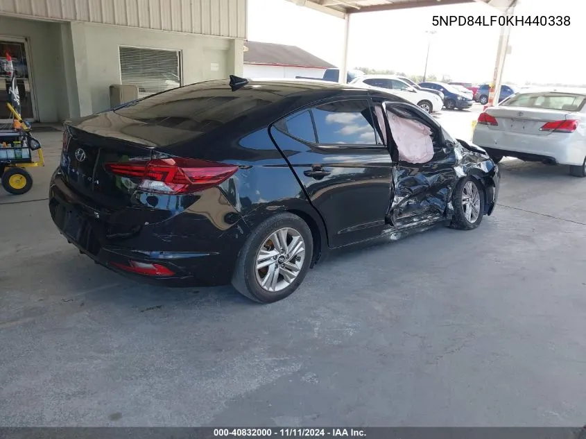 2019 Hyundai Elantra Sel VIN: 5NPD84LF0KH440338 Lot: 40832000