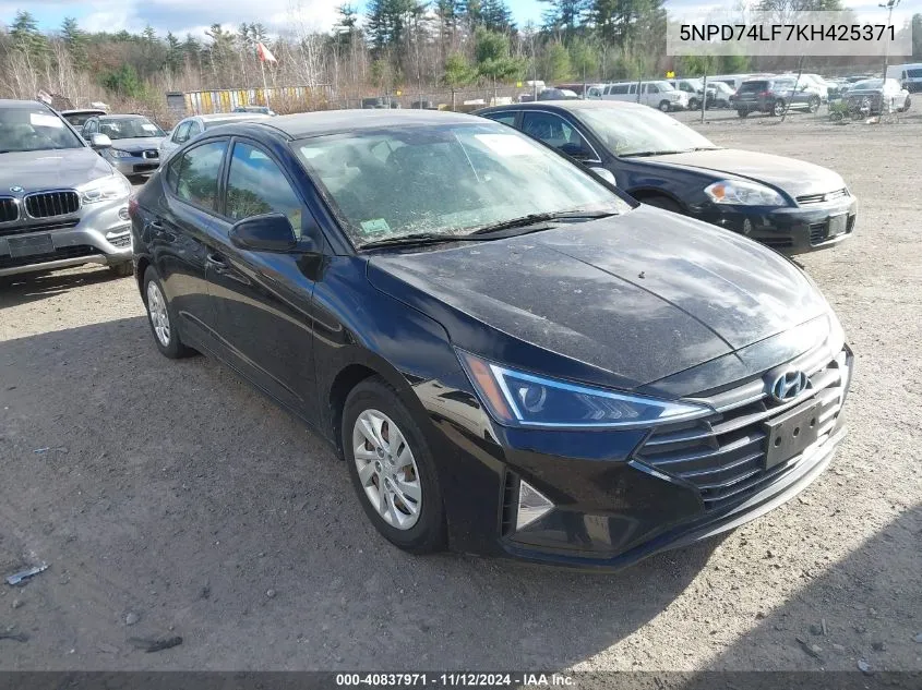 2019 Hyundai Elantra Se VIN: 5NPD74LF7KH425371 Lot: 40837971