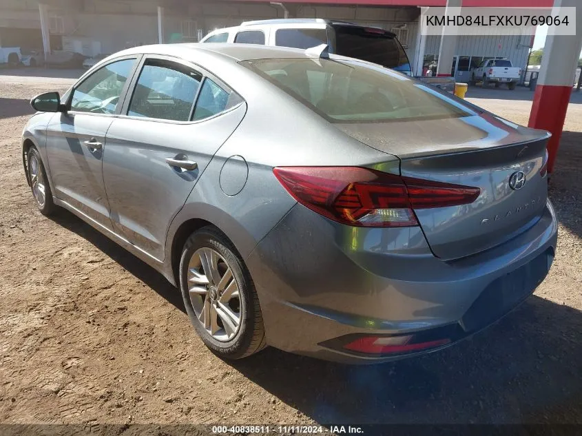 2019 Hyundai Elantra Sel VIN: KMHD84LFXKU769064 Lot: 40838511