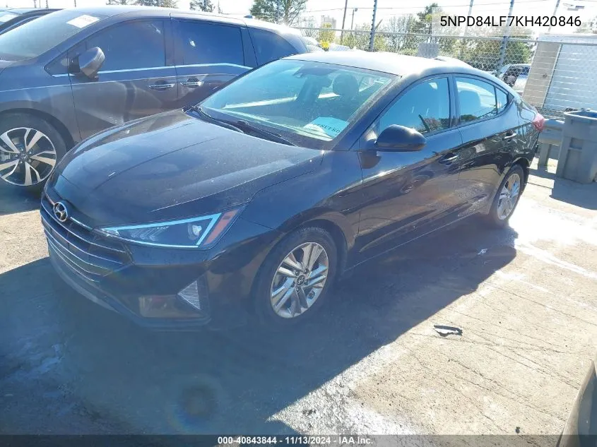 2019 Hyundai Elantra Sel VIN: 5NPD84LF7KH420846 Lot: 40843844