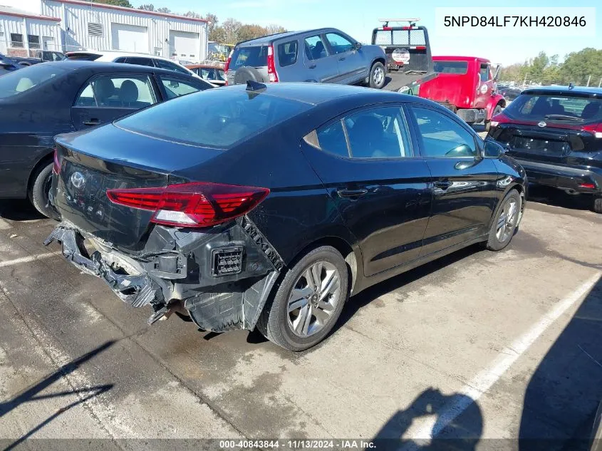 2019 Hyundai Elantra Sel VIN: 5NPD84LF7KH420846 Lot: 40843844