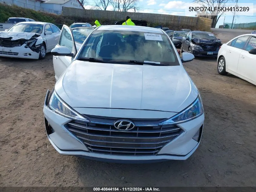 2019 Hyundai Elantra Se VIN: 5NPD74LF5KH415289 Lot: 40844184