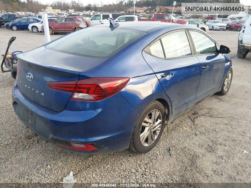 2019 Hyundai Elantra Sel VIN: 5NPD84LF4KH404605 Lot: 40846548