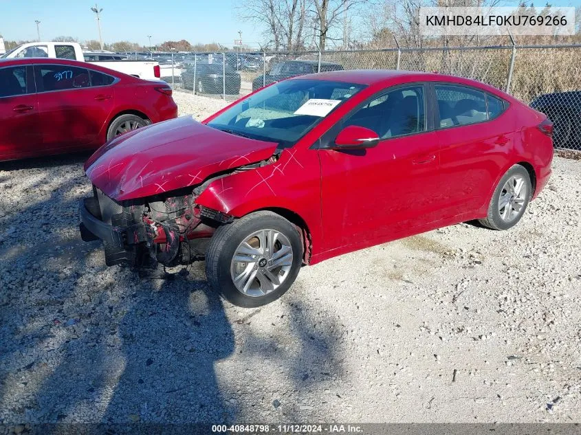 2019 Hyundai Elantra Sel VIN: KMHD84LF0KU769266 Lot: 40848798