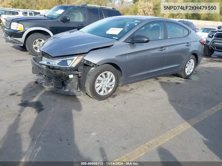 2019 Hyundai Elantra Se VIN: 5NPD74LF2KH479550 Lot: 40855113