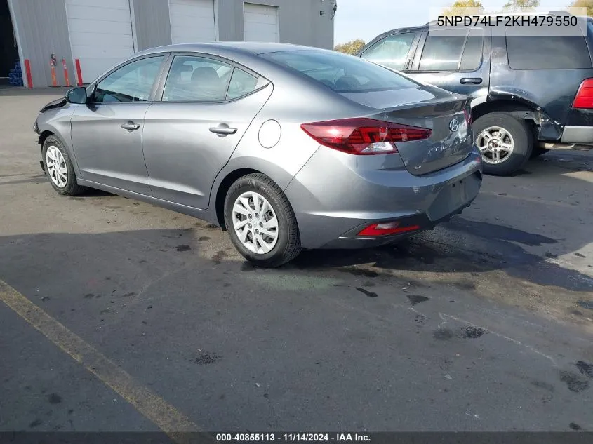 2019 Hyundai Elantra Se VIN: 5NPD74LF2KH479550 Lot: 40855113