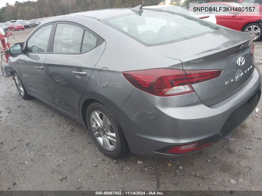 2019 Hyundai Elantra Sel VIN: 5NPD84LF3KH480557 Lot: 40867002