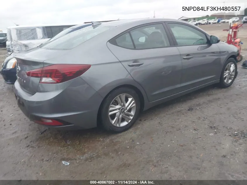 2019 Hyundai Elantra Sel VIN: 5NPD84LF3KH480557 Lot: 40867002