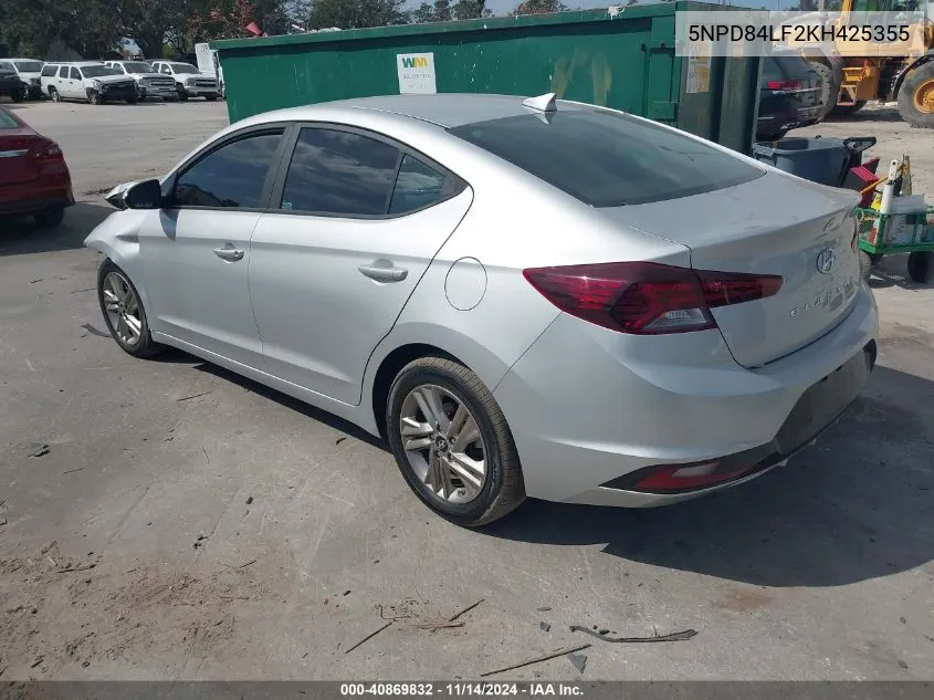 2019 Hyundai Elantra Sel VIN: 5NPD84LF2KH425355 Lot: 40869832