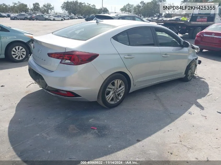 2019 Hyundai Elantra Sel VIN: 5NPD84LF2KH425355 Lot: 40869832