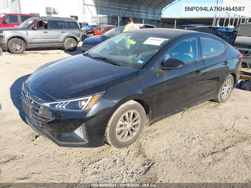 2019 Hyundai Elantra Eco VIN: 5NPD94LA7KH464587 Lot: 40893841