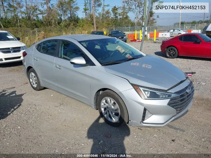 5NPD74LF0KH452153 2019 Hyundai Elantra Se