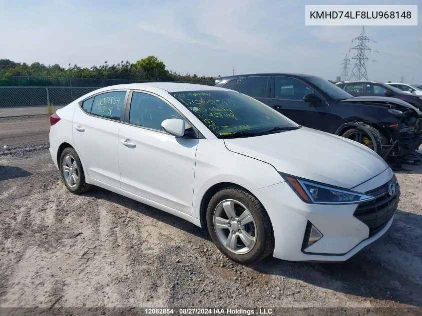 2020 Hyundai Elantra Essential Auto Ivt VIN: KMHD74LF8LU968148 Lot: 12082854