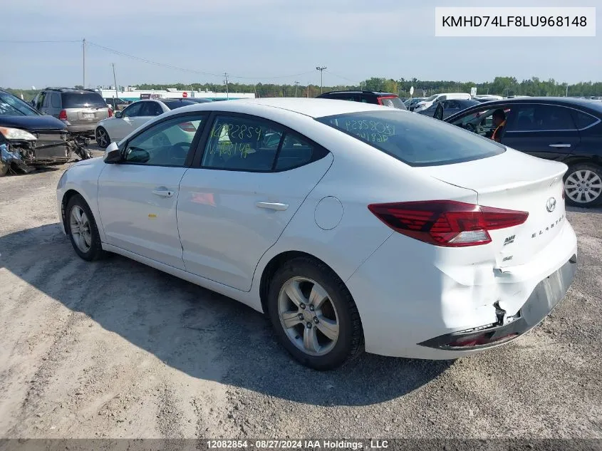 2020 Hyundai Elantra Essential Auto Ivt VIN: KMHD74LF8LU968148 Lot: 12082854