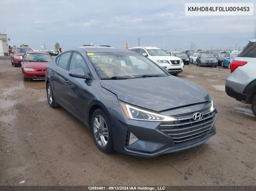 2020 Hyundai Elantra Sel/Value/Limited VIN: KMHD84LF0LU009453 Lot: 12093481