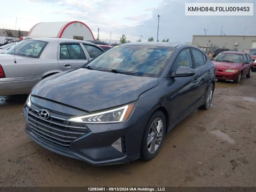 2020 Hyundai Elantra Sel/Value/Limited VIN: KMHD84LF0LU009453 Lot: 12093481