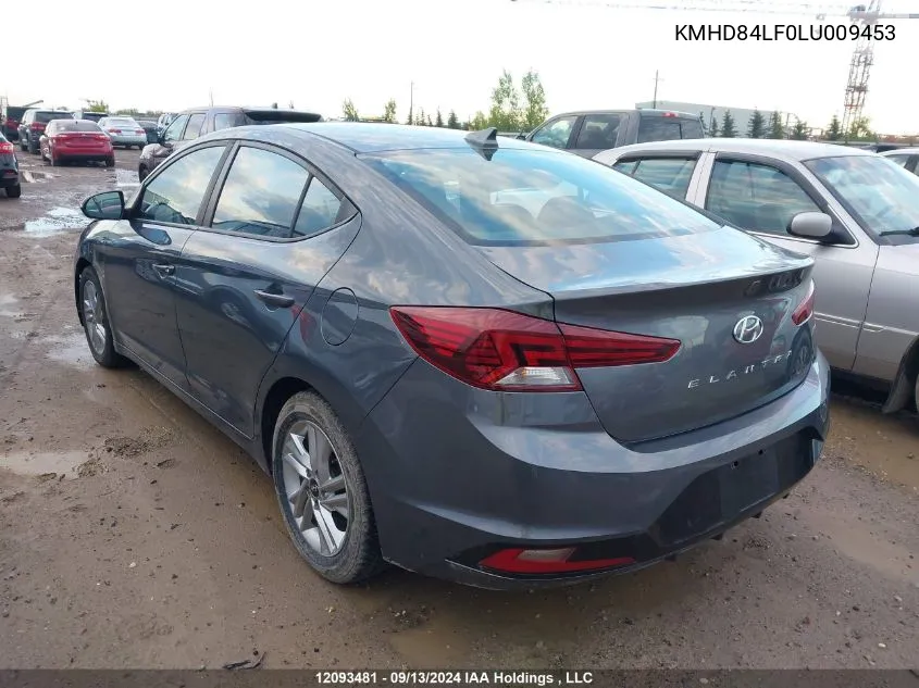 2020 Hyundai Elantra Sel/Value/Limited VIN: KMHD84LF0LU009453 Lot: 12093481