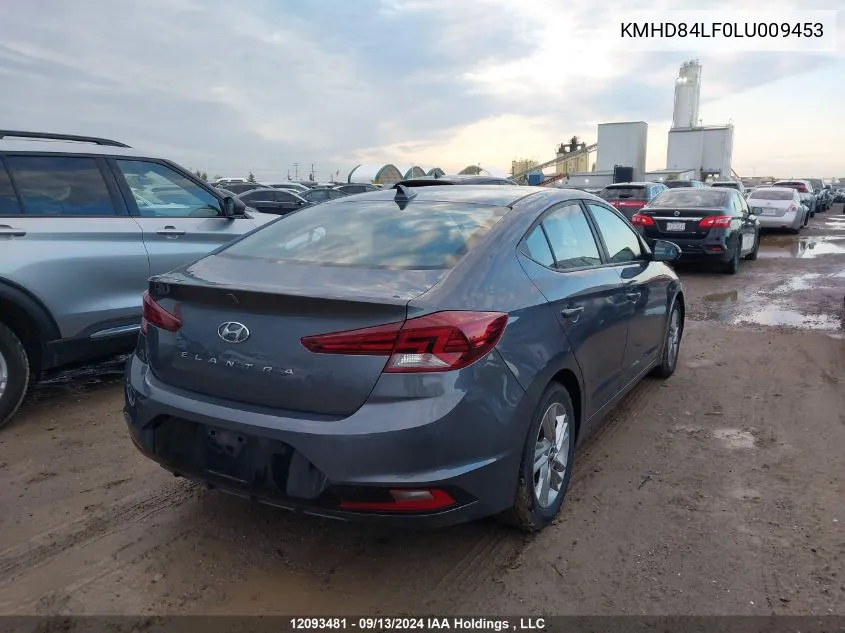 2020 Hyundai Elantra Sel/Value/Limited VIN: KMHD84LF0LU009453 Lot: 12093481