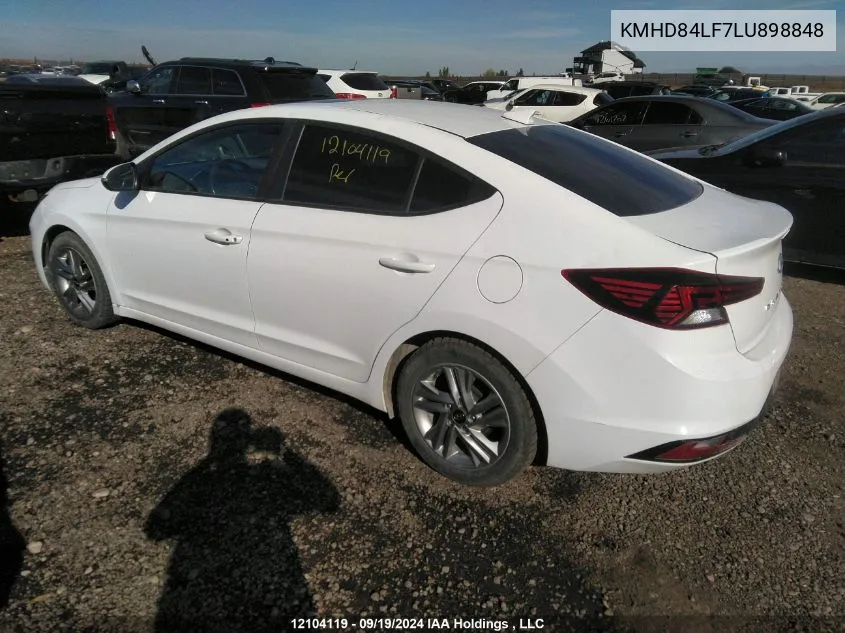 KMHD84LF7LU898848 2020 Hyundai Elantra Sel/Value/Limited