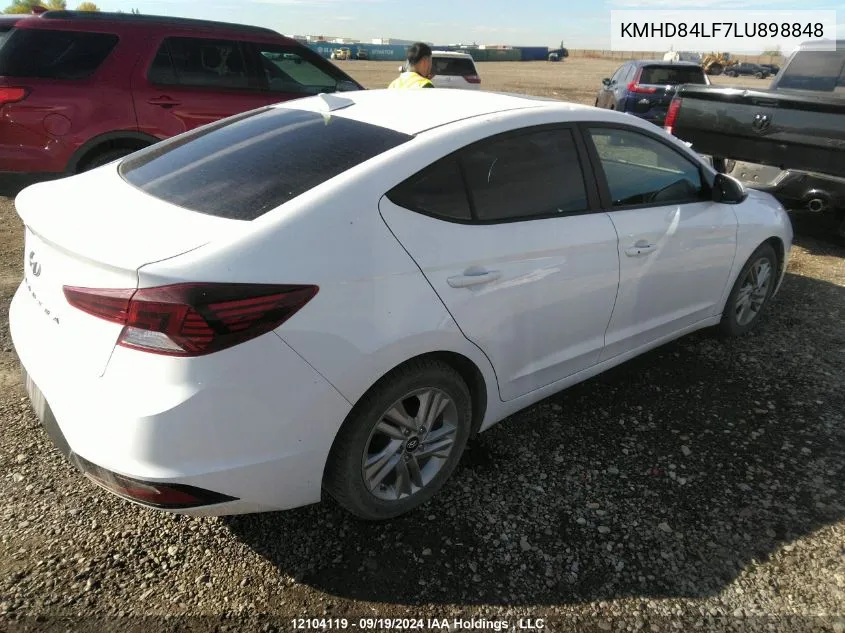 KMHD84LF7LU898848 2020 Hyundai Elantra Sel/Value/Limited