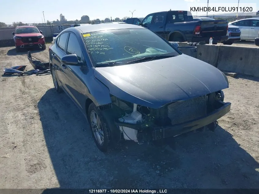 2020 Hyundai Elantra Sel/Value/Limited VIN: KMHD84LF0LU911620 Lot: 12116977