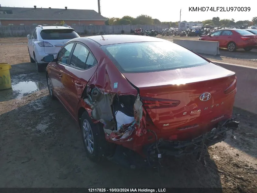 2020 Hyundai Elantra Essential Auto Ivt VIN: KMHD74LF2LU970039 Lot: 12117825