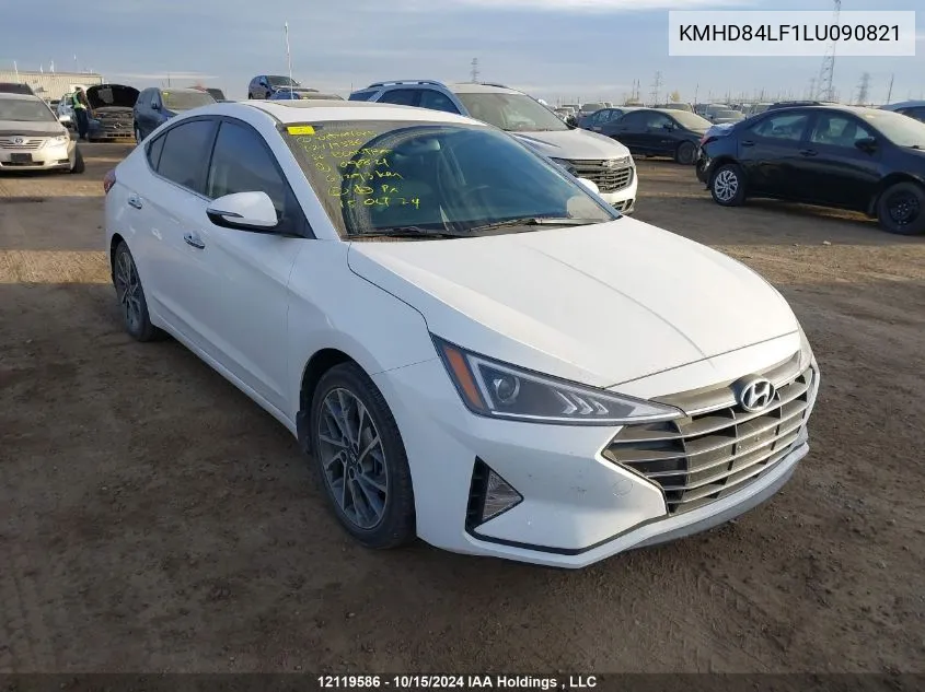 2020 Hyundai Elantra Sel/Value/Limited VIN: KMHD84LF1LU090821 Lot: 12119586