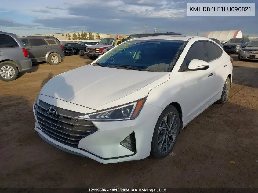 2020 Hyundai Elantra Sel/Value/Limited VIN: KMHD84LF1LU090821 Lot: 12119586