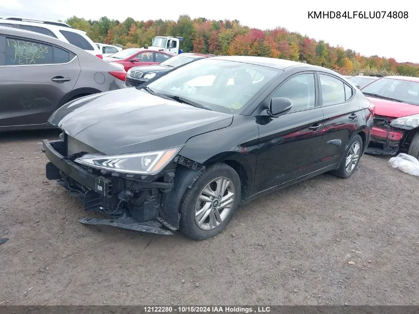 2020 Hyundai Elantra Preferred Auto Ivt VIN: KMHD84LF6LU074808 Lot: 12122280