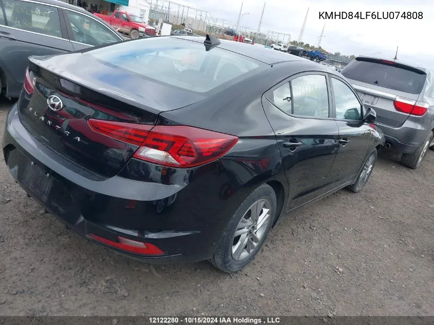 2020 Hyundai Elantra Preferred Auto Ivt VIN: KMHD84LF6LU074808 Lot: 12122280