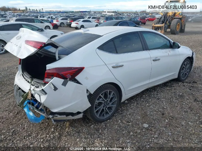 KMHD84LF2LU085403 2020 Hyundai Elantra Sel/Value/Limited