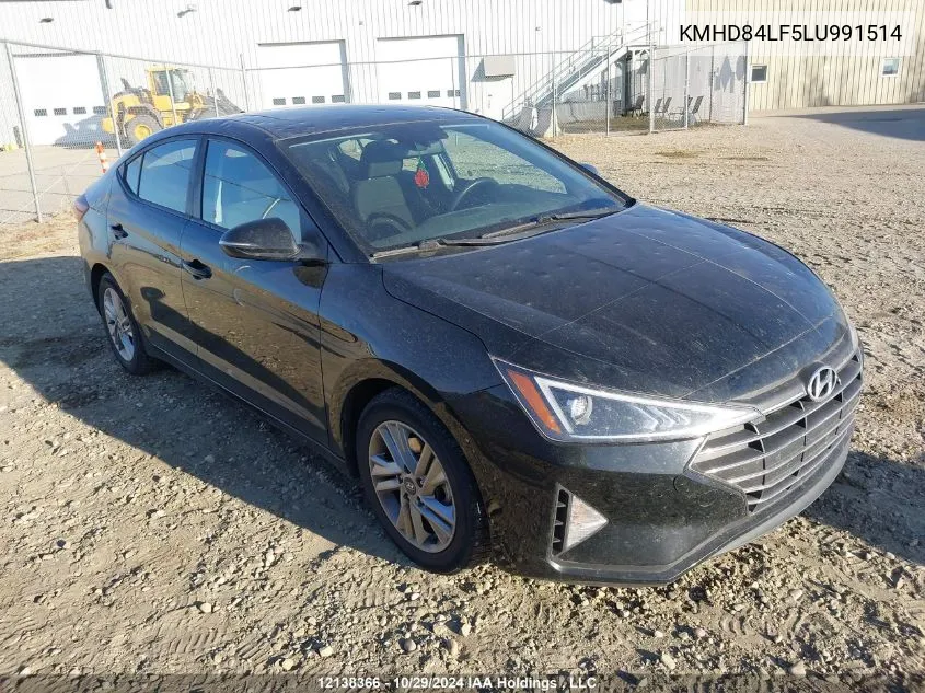 2020 Hyundai Elantra Sel/Value/Limited VIN: KMHD84LF5LU991514 Lot: 12138366