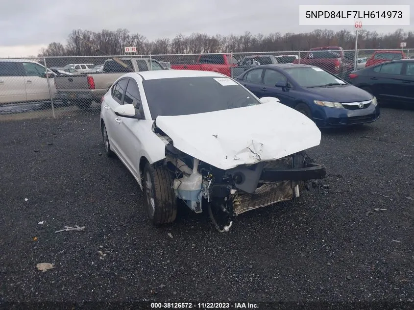 2020 Hyundai Elantra Sel VIN: 5NPD84LF7LH614973 Lot: 38126572