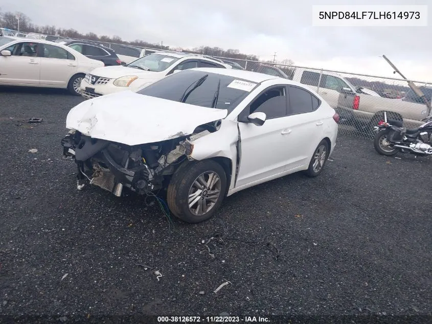 2020 Hyundai Elantra Sel VIN: 5NPD84LF7LH614973 Lot: 38126572