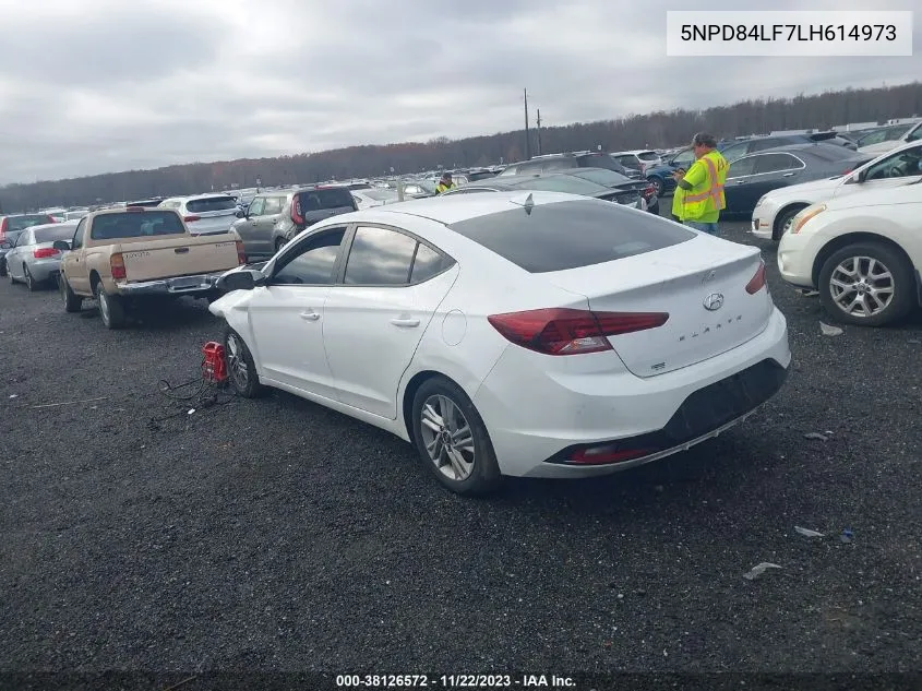 2020 Hyundai Elantra Sel VIN: 5NPD84LF7LH614973 Lot: 38126572