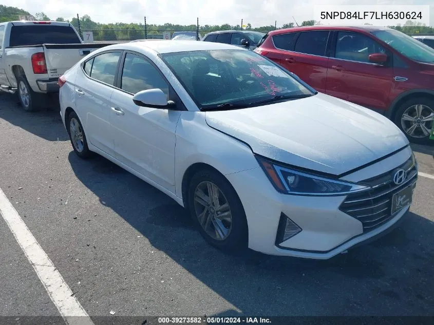 2020 Hyundai Elantra Sel VIN: 5NPD84LF7LH630624 Lot: 39273582